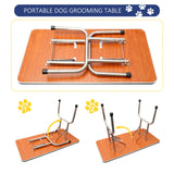 ROOMTEC 46" Dog Grooming Table,Foldable Home Pet Bathing Station with Adjustable Height Arm/Noose/Mesh Tray ROOMTEC