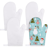 4 Pcs Blank Sublimation Oven Mitts Heat Resistant Kitchen Gloves Cotton for DIY Kitchen Dining Room Accessories Yinkin