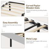 RALGEND Farmhouse Full Size Bed Frame with 51.2" Tall Headboard & Footboard, Wooden Platform Bed Frame with Large Storage Drawers, No Squeak, No Box Spring Needed, White and Walnut RALGEND