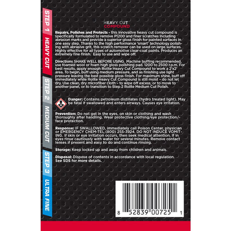 Rolite - RHCMCUF4zCP 's 3 Step System to The Ultimate Shine (4 fl. oz.) with Heavy Cut Compound, Medium Cut Polish and Ultra Fine Finish Combo Pack Rolite