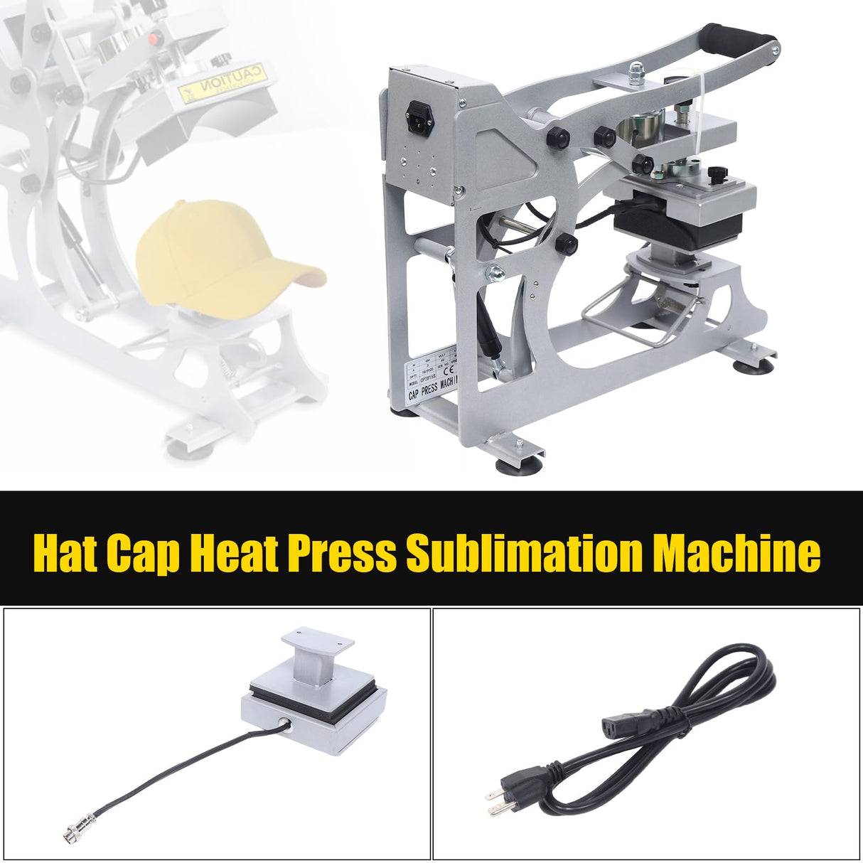 Hat Press Heat Machine, Commercial Caps Hat Heat Press Transfer Machine Semi-Auto Magnetic Digital Press, American Standard 110V Small Label Stamping Machine Heat Press Machine for Caps Genseino