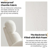 BaseBeauty Glider Nursery Recliner Chair, Swivel Rocker Recliner Glider Chair with 2 Pockets, Rocking Recliner Nursery Chair, Manual Recliners for Living Room, Bedroom, Cream White Chenille BaseBeauty