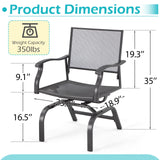 U-MAX Outdoor Patio Rocking Dining Chairs Set of 2, Outdoor Furniture Metal Frame Rocker Chair with15-Degree Rocking Function for Lawn Porch Garden Balcony (Dark Gray) U-MAX