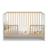 Storkcraft Calabasas 3-in-1 Convertible Crib (White with Driftwood) – GREENGUARD Gold Certified, Fits Standard Crib Mattress, Converts to Toddler Bed, Modern Style, Easy 30-Minute Assembly Storkcraft