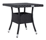 SAFAVIEH Outdoor Collection Edna Black/White Cushion 3-Piece Lounge Set with Table (PAT7719A) SAFAVIEH