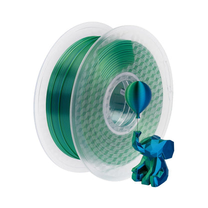 Chitu Systems Conjure Silk PLA 3D Printer Filament, 1.75mm Dual Color Filament, Silk Blue Green 3D Printing Filament 1KG/2.2lb (A-Silk PLA-Blue+Green 1kg) - WoodArtSupply