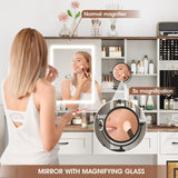 Maupvit Vanity Desk with Mirror and Lights, Makeup Table with Drawers & Jewelry Cabinet, Large Vanity with Storage, Bedroom Dressing Table (White) Maupvit