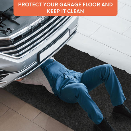 JERIA 2 Pcs 36 X 60 Inch Oil Spill Mat for Under Car Driveway Mats Oil Leaks Absorbent Oil Pad,Rubber Mat Garage Floor,Reusable,Waterproof Backing,Stain Resistant JERIA