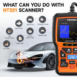 FOXWELL NT301 OBD2 Scanner Live Data Professional Mechanic OBDII Diagnostic Code Reader Tool for Check Engine Light FOXWELL