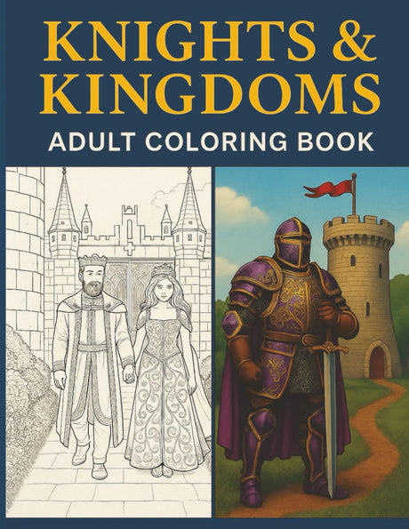 Knights & Kingdoms Adult Coloring Book: Medieval Themed Coloring Book With Detailed Illustrations For Adults To Relax & Explore Majosta