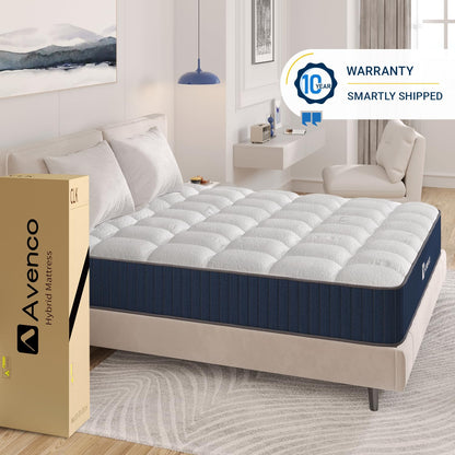 Avenco 12 Inch California King Mattress in a Box Medium Firm Hybrid Cal King Mattress with Latex Memory Foam CertiPUR-US Certified, 10 Years Warranty