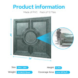 STICKGOO PVC Ceiling Tiles 24 x 24in, Antique Green Bronze Decorative Drop Ceiling Tiles,12-Pack Cover 48 Sq. Ft STICKGOO