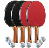 JP WinLook Ping Pong Paddle Set - Four Professional Table Tennis Paddles, Eight Balls, and A Case for Indoor & Outdoor Play - Premium Ping Pong Racket Set for All Players JP WinLook