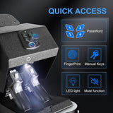 【2 guns capacity】 GUN Safe Biometric Pistol Safe Drop Down Handgun Safe Wall Mounted Double Gun Safe for Handgun with Fingerprint Passcode Key 3 Ways Quick Access Car Gun Safe for Desk,Nightstand EVESKY
