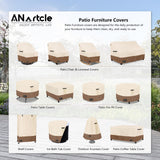 ANartcle 3 Pieces Patio Bistro Sets Cover,600D Waterproof Heavy Duty Patio Furniture Covers,Includes 2 Outdoor Swivel Chair Covers and 1 Patio Wicker Side Table Cover(Beige&Brown) ANartcle