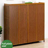 wrdela 7 Tier Bamboo Shoe Storage Cabinet, Freestanding Shoe Rack with Doors, Shoe Cabinet with 1 Flip Drawers Shoe Organizer for Entryway Slim, Hallway, Bedroom (Brown - Flip) wrdela