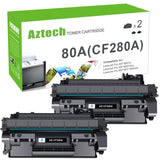 Aztech Compatible Toner Cartridge Replacement for HP 80A CF280A 80X CF280X for HP Pro 400 M401A M401D M401N M401DNE MFP M425DN Printer Ink (Black, 2-Pack) Aztech