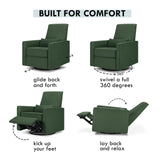 DaVinci Piper 360° Swivel Rocker Recliner Chair - Glider Rocking Chair for Nursery and Living Room - GREENGUARD Gold, FSC & Certi-PUR US Certified - Ultra Comfy Nursery Glider Recliner - Pine Green DaVinci