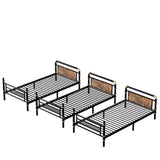 JIJIWANG Quad Bunk Bed for 4 Kids, Heavy Duty Metal Twin Bunk Bed Frame, Detachable Triple Bunk Bed, Can Be Divided Into 3 Twin Beds, Black JIJIWANG