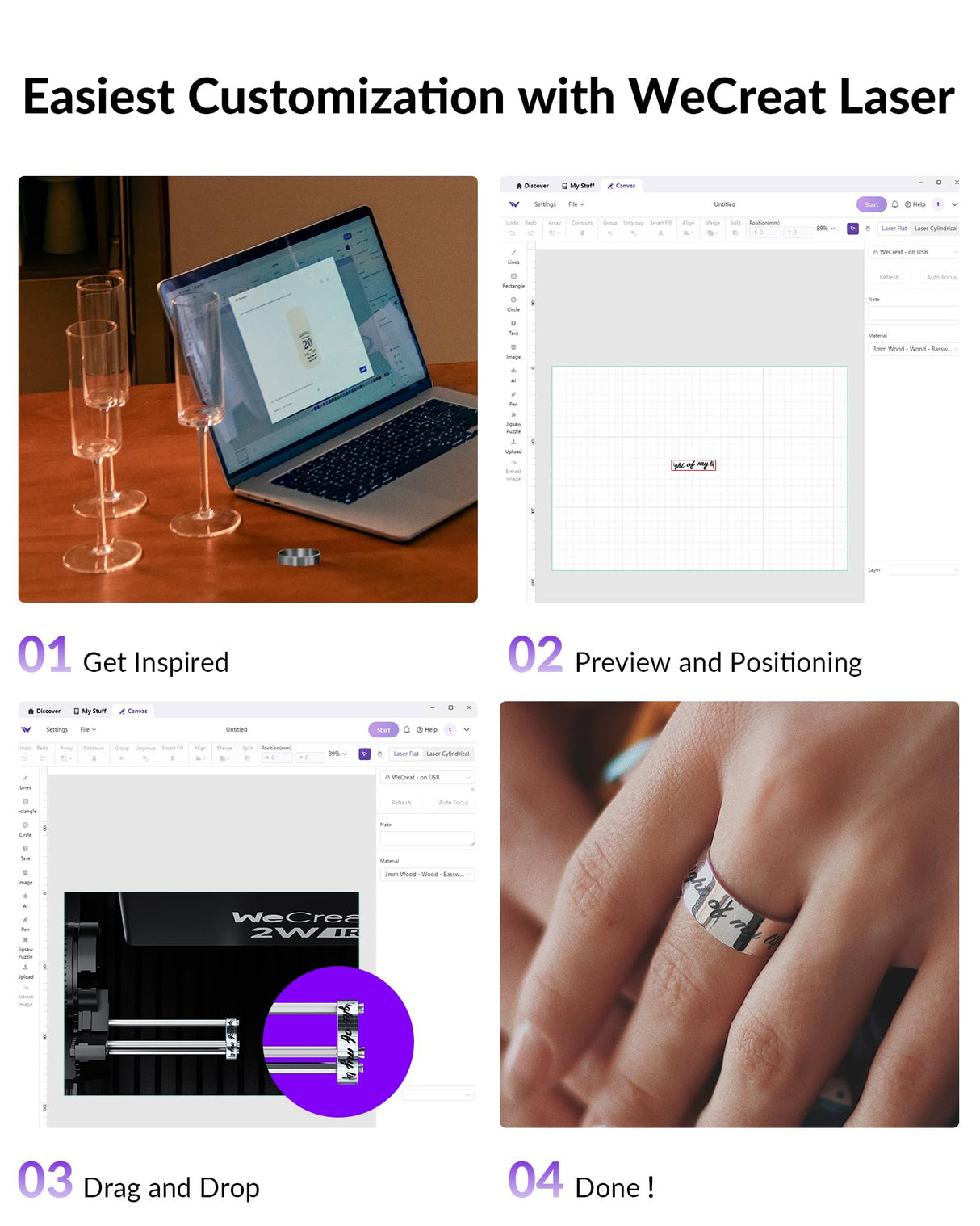 WECREAT Vista 10W Laser Engraver with 2W IR Laser Module, 600mm/s, Diode Desktop Laser Engraving Machine for Small Business DIY Metal Jewelry Leather Gifts WECREAT