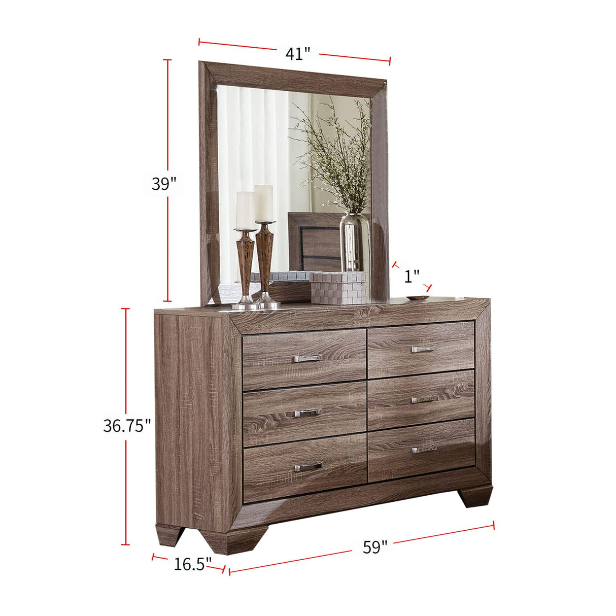 Coaster Kauffman Queen Bed 4-Piece Set, Washed Taupe Coaster Home Furnishings