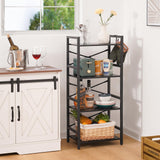 Yoobure 4 Tier Bookshelf - Small Book Shelf Industrial Bookcase, Narrow Book Case Book Storage Organizer for CD/Movie/Book, Bookshelves for Bedroom Office Living Room Black Yoobure