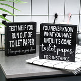 2 Pieces Funny Farmhouse Bathroom Signs Decor Classic Wooden Box Sign Rustic Toilet Paper Sign Guest Restroom Wooden Wall Art for Home Bathroom Toilet Decoration, 6 x 6 Inch (Vivid Style) Jetec
