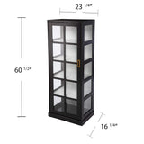 SEI Furniture 24 inches Long Burland Tall Curio Cabinet, Game Room with Open Concept Living Space Transitional Style, Black SEI Furniture