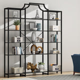 Auromie Triple Wide 5-Tier Bookshelf, 70.87" L x 79.13" H Extra Large Bookcase, Tall Open Etagere Display Shelf with Metal Frame, Freestanding Modern Storage Shelves for Home Office (Black) Auromie