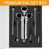 RIDGEPOLE Meat Injector, Marinade Injector with 3 Marinade Needles,Seasoning Injector, Turkey Injector Syringe，2-OZ Large Capacity, All Stainless Steel 2024 UPDATE RIDGEPOLE