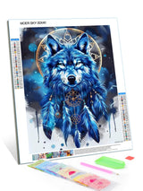 MOER SKY 5D Diamond Painting, Dream Catcher Wolf Diamond Painting Kits Full Round Gemstone Art, Fun Gifts, Room Decor St Patricks Day Decor Home Decor 12x16 Inch MOER SKY
