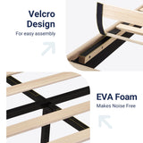 Allewie King Size Upholstered Bed Frame with Wooden Slats - No Box Spring Required, Easy Assembly in Beige Allewie