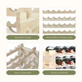 ZENY 72 Bottles Stackable Modular Wine Rack, Freestanding Wine Bottle Holder 6-Tier Wine Holder Display Shelves for Kitchen, Cellar or Basement, Thick Wood Wobble-Free ZENY