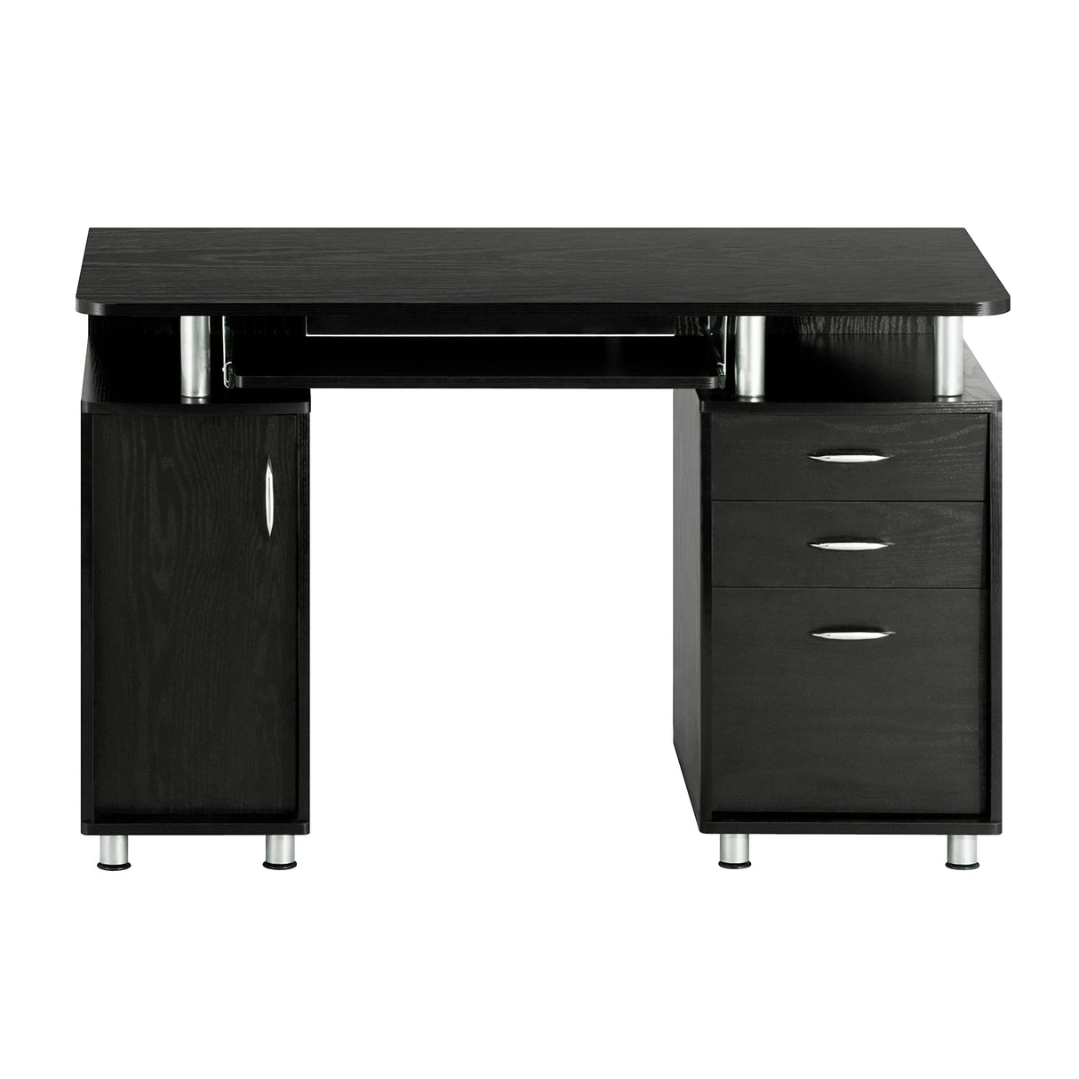 Techni Mobili 47.25" Ergonomic Computer Drawers & File Cabinet for Home Office Storage, Espresso Writing Desk, ONE Size Techni Mobili