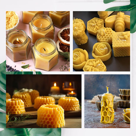Beeswax Candle Making Kit for Adult, 4lb Wax for Candle Making, Including Organic Beeswax with Digital Wax Melter, Cotton Wick, Wick Stickers Handnatur