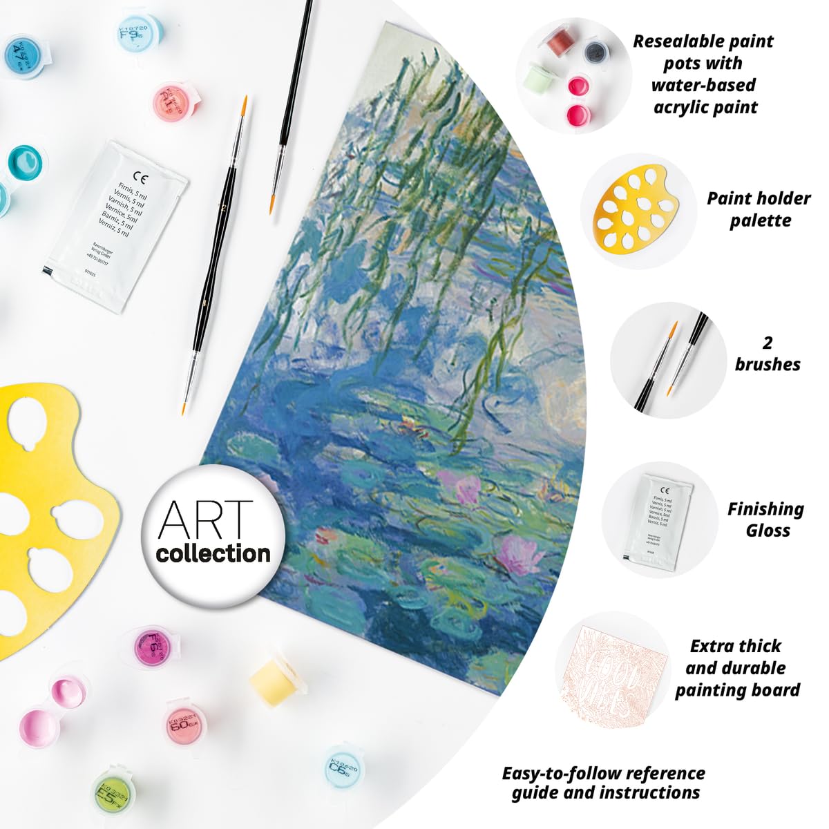 Ravensburger Monet: Waterlilies Paint by Numbers Kit for Adults - 23651 - Painting Arts and Crafts for Ages 14 and Up Ravensburger