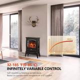 R.W.FLAME Electric Fireplace Stove Heater with Thermostat Control, 15" Cathedral Stylish Small Fireplace Heater, 3D Realistic Flame Effects, Adjustable Heating Mode, Overheating Safe Design R.W.FLAME