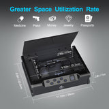 Biometric Handgun Safe with Fingerprint, Digital PIN and Key Access, 2 Gun Capacity,Hand Gun lock box for Car Cloakroom living room Bedroom and Nightstand,USB Power Backup. kawsword