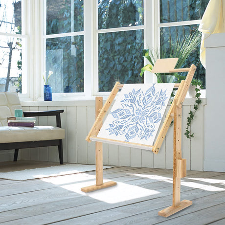 Adjustable Cross Stitch & Embroidery Hoop Stand - Tapestry & Quilting Frame Stand with 5 Height Levels (20" x 15.7") awagas
