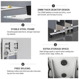 4PCS Folding Conference Table, Modern Mobile Meeting Table with Silent Wheels 47.2" D X 23.6" W X 29.5" H Wood Training Table for Office Reception Classroom Training JNMDLAKO