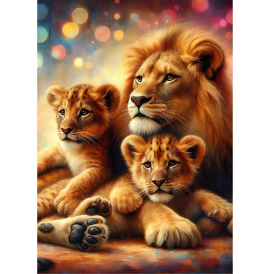 RICUVED Lion Diamond Painting Kits for Adults, Animal Diamond Art Kits for Adults DIY 5D Diamond Art Painting Full Drill Round Rhinestone Gem Art and Crafts for Home Wall Decor 12X16inch