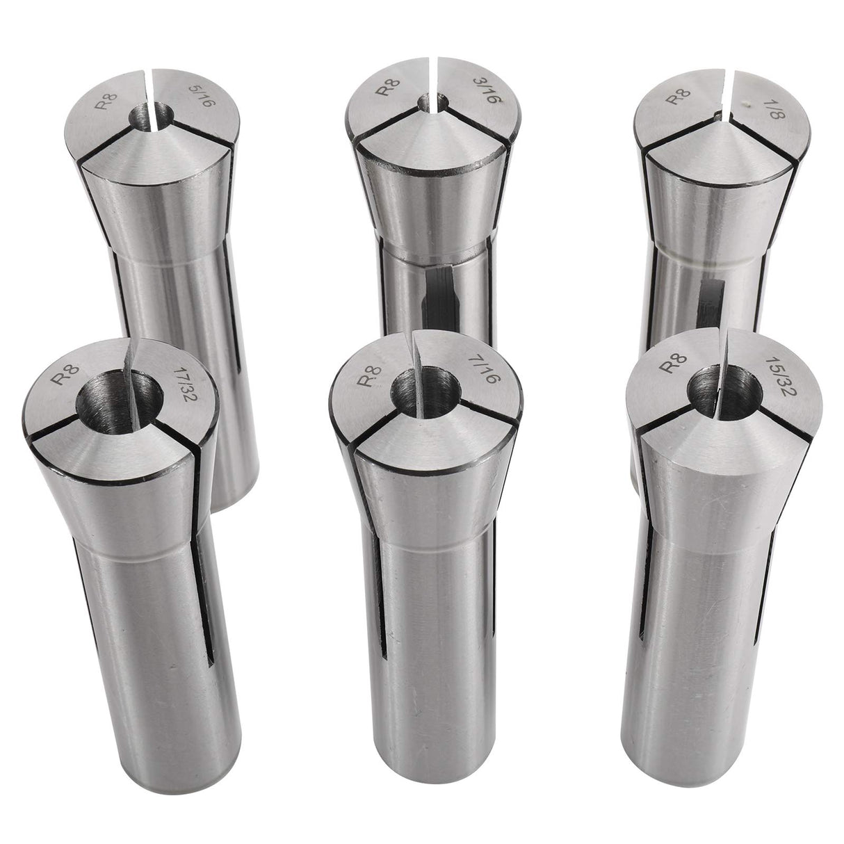 BTSHUB 23pc 1/16-3/4 inches Precision R8 Collets Set Mill Chuck Holder Hardened T.I.R. 0.0006" Lathe BTSHUB