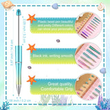 Kosiz 60 Pieces Plastic Beadable Pen Bead Ballpoint Pen Black Ink Beaded Pens for Kids Students Presents Office School Supplies (Mermaid Colors, Classic) Kosiz