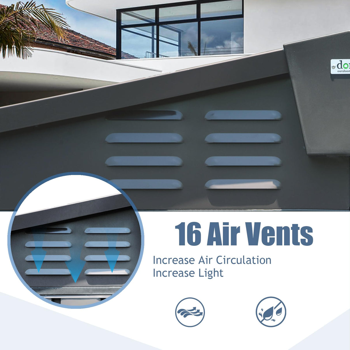 Domi Outdoor Storage Shed 11’ x 9’, Metal Sheds with Galvanized Steel Frame & Windows & Lockable Door, Garden Shed Tool Storage Room for Patio(Dark Gray) domi outdoor living