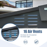 Domi Outdoor Storage Shed 11’ x 9’, Metal Sheds with Galvanized Steel Frame & Windows & Lockable Door, Garden Shed Tool Storage Room for Patio(Dark Gray) domi outdoor living