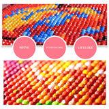 pigpigboss Water Drop Lotus Flower Diamond Painting Art Kit, 5D Full Round Drill Crystal Lotus Flower Diamond Art Set for Adult Beginner Home Office Holiday Wall Decor (16 x 12 inches) pigpigboss