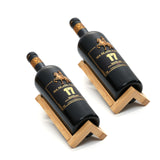 Somonka-L Single Wine Bottle Holder, Personalized Bamboo Wine Bottle Holder Stand Display Table Top Wine Rack Countertop Wine Holders Organizer for Dining Table, Cabinet Etc Somonka-L