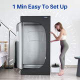 TOREAD Full Size Sauna 600D Canvas, Portable Steam Saunas Tent Fold-able with 2.6L 1000W Steam Generator Remote Control（63"x31.5"x31.5"） TOREAD