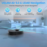 Robot Vacuum and Mop Combo, Self-Emptying, 60-Day Capacity, Schedule, 180mins Runtime, Home Mapping, Wi-Fi/App/Alexa/Remote, Robotic Vacuum Cleaner for Pet, Hard Floors, Carpet FIXR