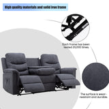 Consofa Reclining Sofa, Recliner Sofa 3 Seater with Flipped Middle Backrest, 2 Cup Holders, Manual Wall Hugger Couches for Living Room, Home Theater Seating Loveseat Recliner Sofa Consofa